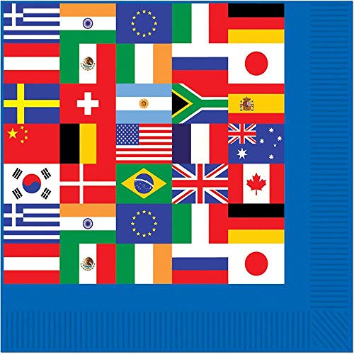 International Flags 2-Ply Beverage Napkins - 16 Count