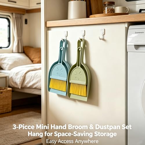 3PCS Mini Hand Broom and Dustpan Set for Easy Cleaning
