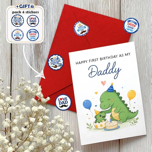 Funny Father's Day Card with Cute Dinosaur - Perfect for New Dads