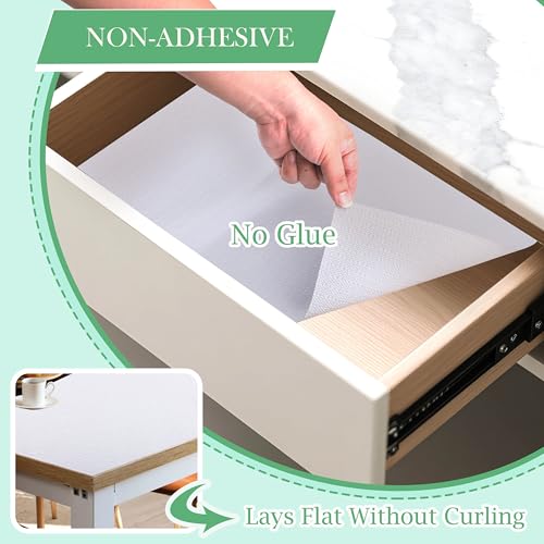 Non-Slip Cabinet Shelf Liner, 11" x 240" Waterproof Drawer Liner for Kitchen