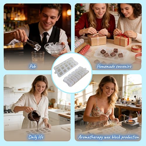 Silicone Candy Mold Set - 15-Cavity Diamond Square, Food Grade