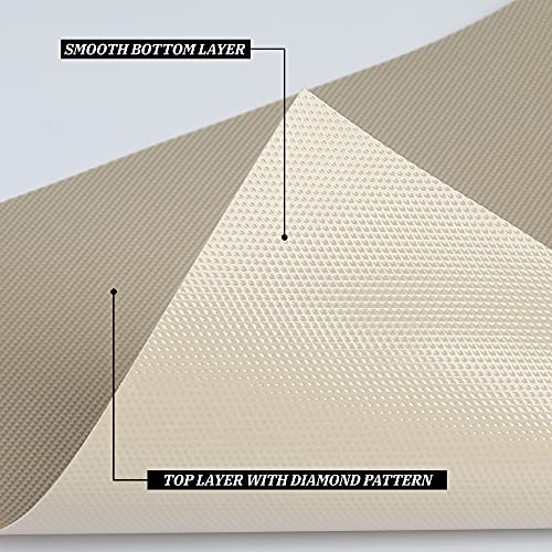 HooTown Khaki Kitchen Shelf Liner - Non-Adhesive 11.8" x 59"