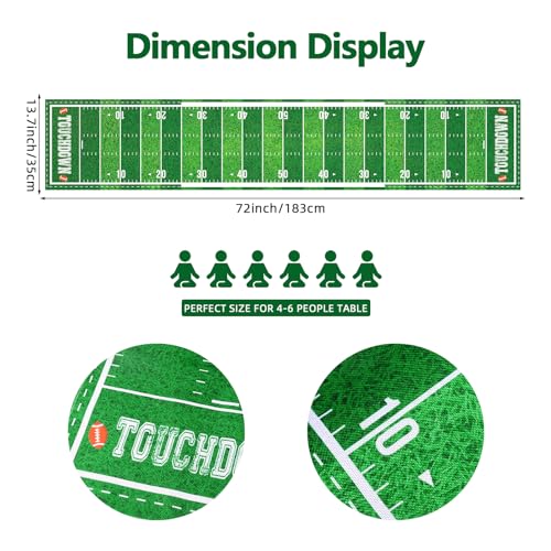 Lemicin Football Table Runner 14 x 84 Inch Polyester Party Decor