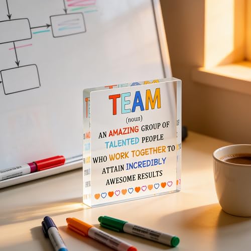 Team Appreciation Acrylic Plaque - Inspiring Desk Decor Gift