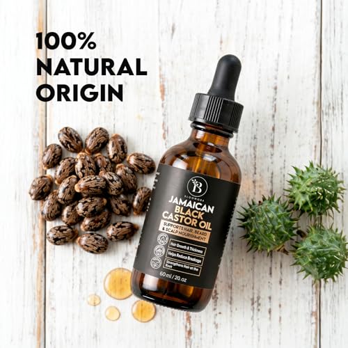 BLOOMORA Jamaican Black Castor Oil - Pure Cold-Pressed Hair Growth Oil for Scalp, Lashes & Beard (60ml)