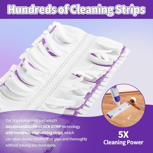 10-Pack Disposable Mop Pads for Swiffer Power Mop - White Violet