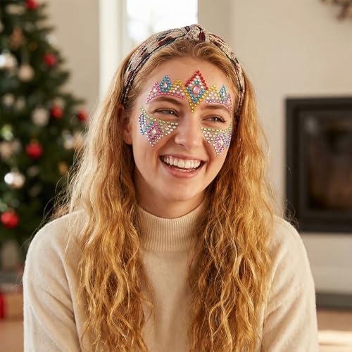SULIKJHUI 3456 Pcs Self-Adhesive Rhinestone Stickers, 15 Colors Acrylic Gems for Crafts, Face, Body, and Nail Art
