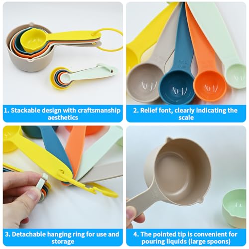 AskBed 10-Piece Measuring Cups and Spoons Set for Baking and Cooking