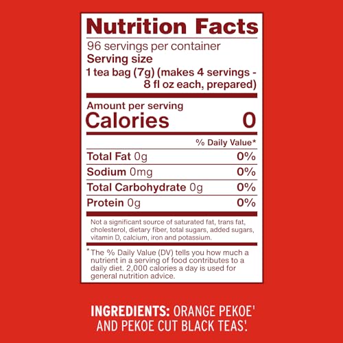 Luzianne Unsweetened Iced Tea Bags, 24 Count (Pack of 6)