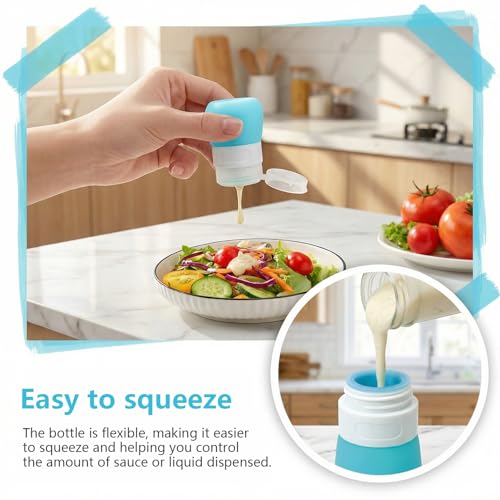 1 oz Silicone Squeeze Bottles for Sauces - 4 Pack Travel Containers