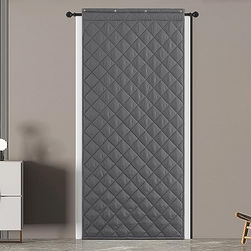 NICETOWN Grey Thermal Insulated Door Curtain 86 Inch Long, 40"W x 86"L, Pack of 1