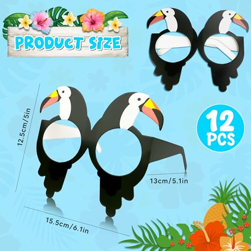 12 PCS Hawaiian Theme Paper Eyeglasses - Luau Party Props