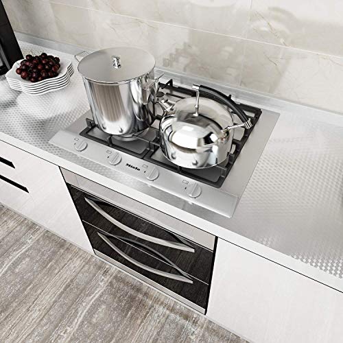 Self-Adhesive Kitchen Backsplash Stickers - 15.7x196.9 Inch Aluminum Foil