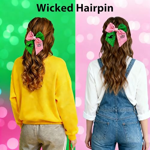 Dual-Sided Witch Hair Bow Clip 2pcs Large Statement Hair Accessory