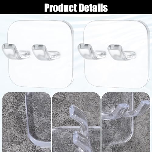 Transparent 4-Pack Razor Holder Hooks - Waterproof Adhesive Storage for Bathroom & Kitchen