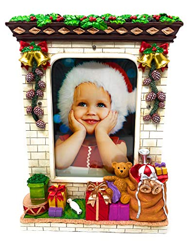 Christmas Light Up 5x7 Photo Frame - Holiday Resin Picture Frame with LED
