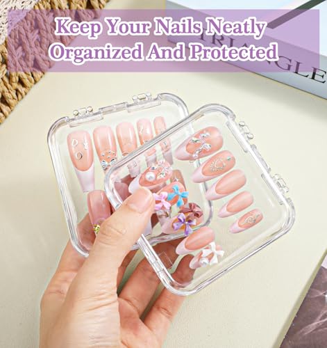 8-Piece Press On Nail Storage Boxes with Adhesive Tape