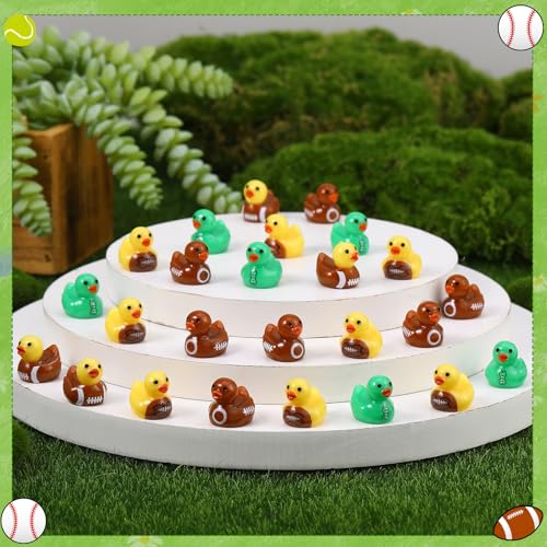 100 Pcs Mini Football Resin Ducks - Sports Themed Party Favors & Decor