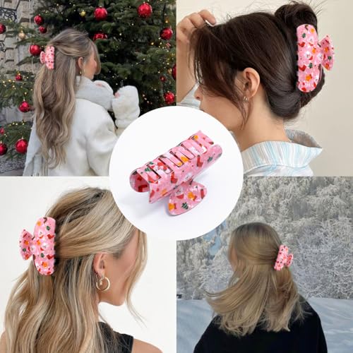 Christmas Hair Claw Clip Cute Santa Claus Acrylic Hair Clamp