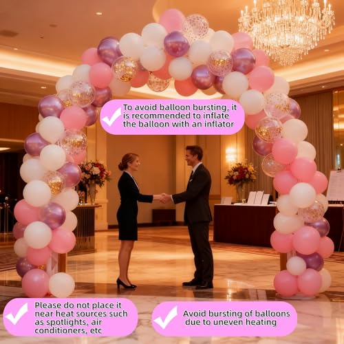 30-Pack Pink & White Pearl Latex Balloons with Confetti