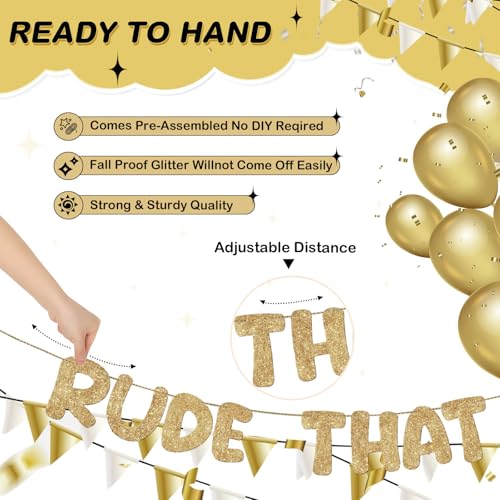 Fulmoon Champagne Gold Going Away Banner - Rude That You're Leaving But Ok Sign