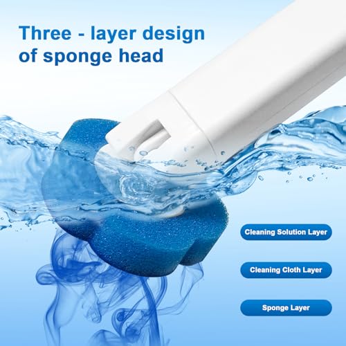 Clowand Disposable Toilet Brush Wand Kit with 24 Refills - Wall Mounted Cleaning System