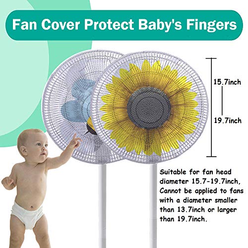 Holidaywoo 2-Pack Cartoon Fan Guard Net Safety Cover for 16-20 Inch Fans