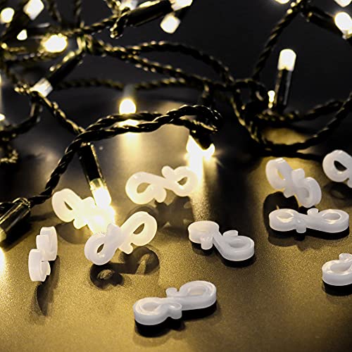 30Pcs Gutter Hooks for Outdoor Lights - White, Christmas Light Clips