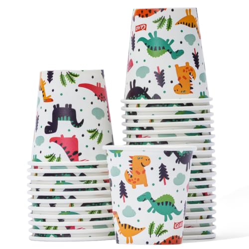 Glad for Kids Dinosaur Disposable Paper Bath Cups, 3 Oz, 100 Count