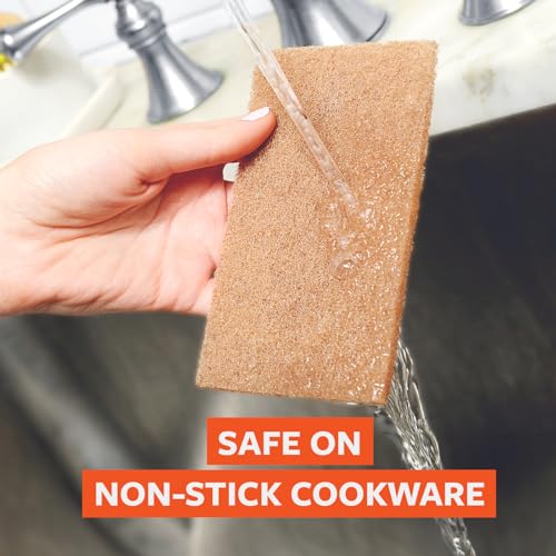 Full Circle Walnut Scour Pads, 3-Pack - Non-Scratch & Eco-Friendly Dish Scrubbers
