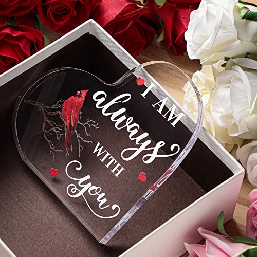 Crystal Glass Cardinal Memorial Gift for Sympathy 5.95 x 6 Inches - Red Bird Keepsake