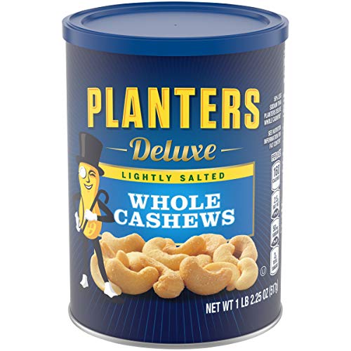 PLANTERS Deluxe Lightly Salted Whole Cashews, 18.25 oz. Resealable Jar