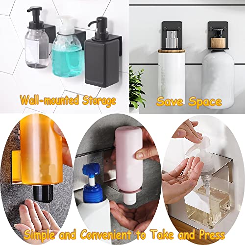 BiJun Wall-Mounted Soap Dispenser Holder - Black 2 Pack