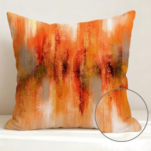 Hexagram 18x18 Burnt Orange Throw Pillow Covers (Set of 4)
