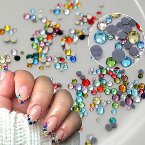 1140Pcs Colorful Nail Rhinestones 3D Flat Back Gems for Acrylic Art