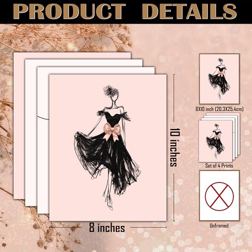FITIE Pink Leopard Wall Art Prints Set, 8x10 Unframed Aesthetic Posters