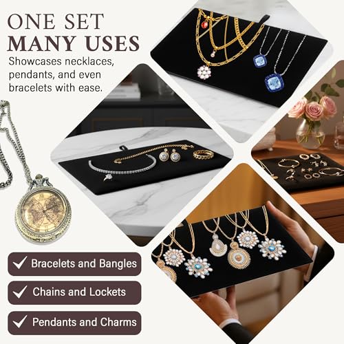 RJ Displays Black Velvet Jewelry Display Pad Insert - 14 1/8" x 8 1/4" (Variation 1)