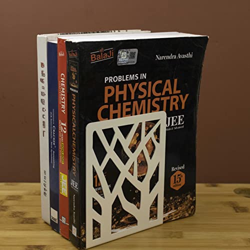 Spillbox White Metal Bookends - Heavy Duty Non-Slip Holders
