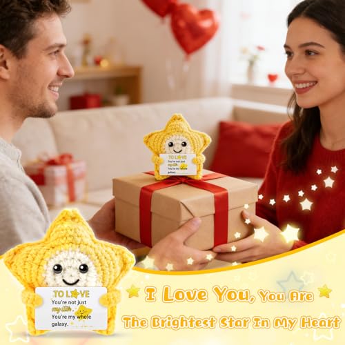 Handmade Crochet Support Star Romantic Gift for Boyfriend & Husband