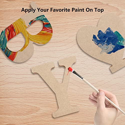4 Inch Unfinished Wooden Letter E Standing Alphabet Sign for DIY Craft