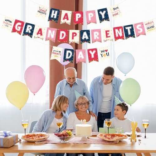 Happy Grandparents Day Banner - Colorful Bunting Decoration