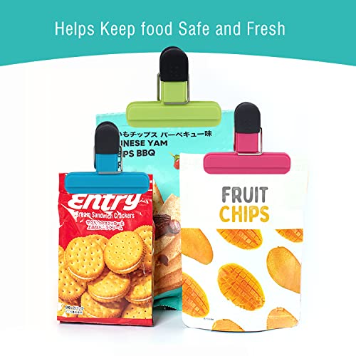 Reusable Food Bag Clips Pack of 5 - Strong Sealing Clips for Food Storage, Fruits & Snacks