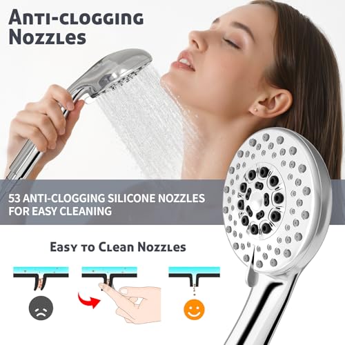 Cosuro High Pressure Shower Head with 5 Spray Modes & Hose