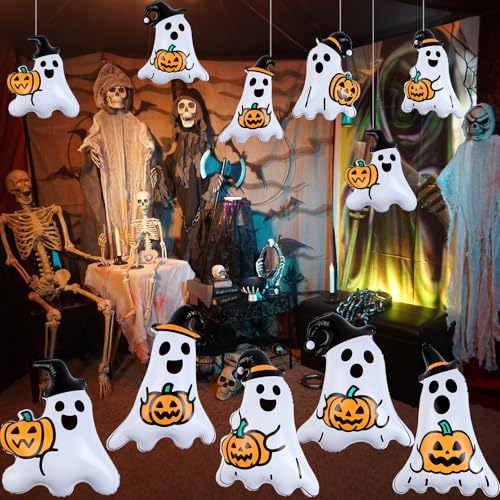 18-Piece Halloween Inflatable Ghost Balloons PVC Yard and Party Decor