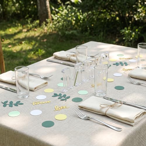 300PCS Sage Green Wedding Table Confetti Set - Love & Forever