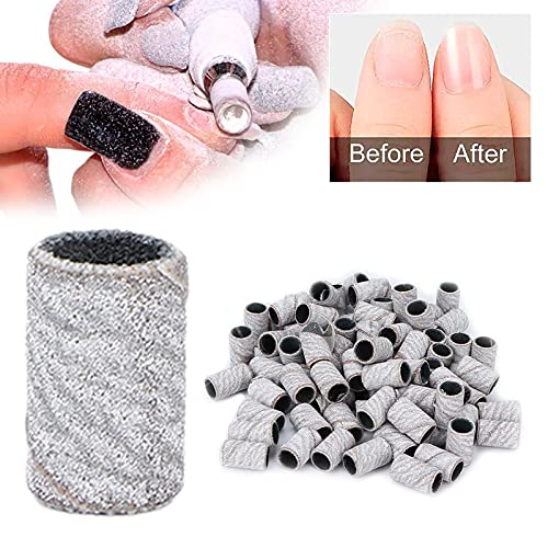 ZJchao 100pcs Nail Drill Sanding Bands 180 Grit Manicure Pedicure File Set