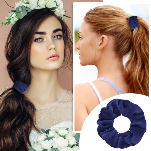 WLLHYF Large Velvet Hair Scrunchies 2 Pcs Soft Elastic Hair Ties for Women and Girls