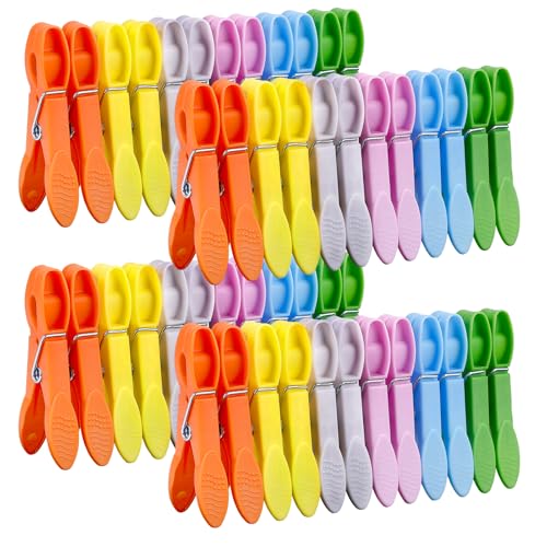 Senbowe 48 Pack Heavy Duty Colorful Plastic Clothespins