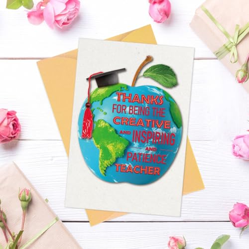 FLYAB Teacher Appreciation Thank You Cards - 5.5"x8" with Envelope