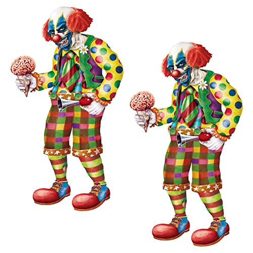 Beistle 5'6" Jointed Zombie Clown Halloween Wall Props - 2 Pack